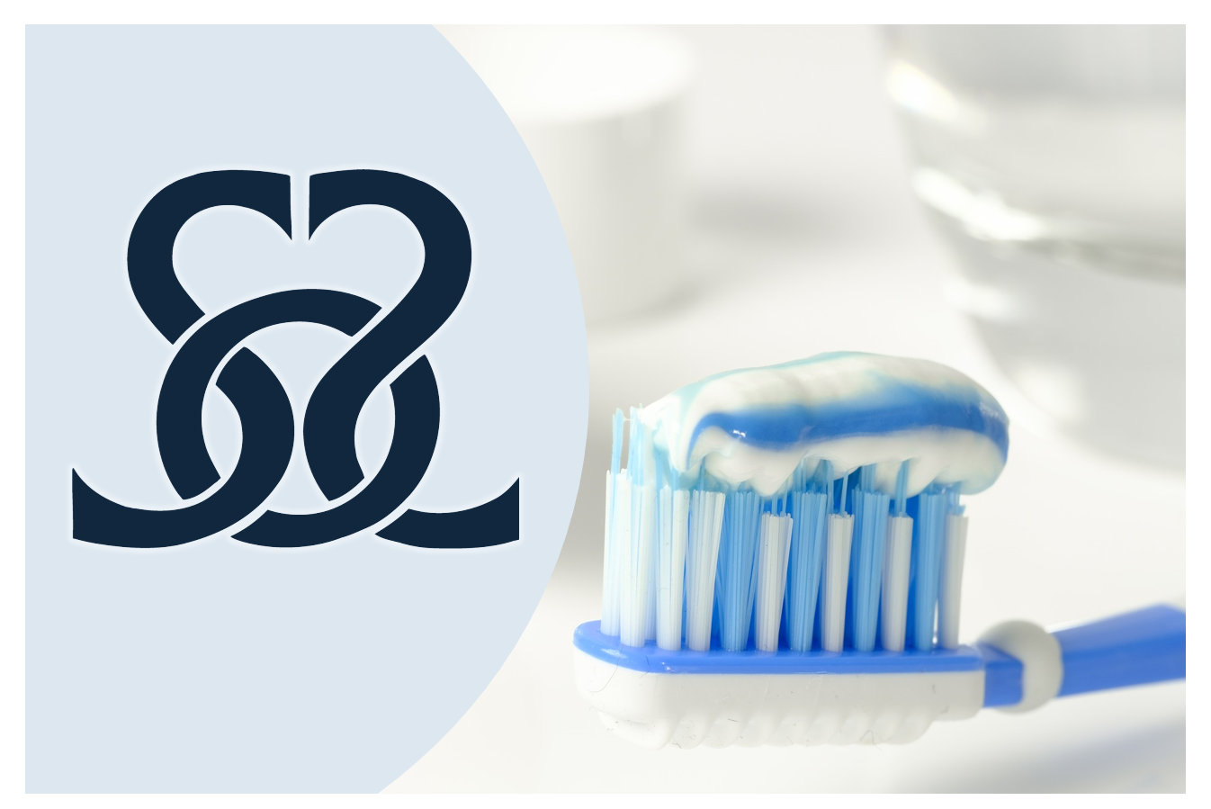 Socialstyrelsens logotyp samt tandborste med tandkräm (illustrera ämnet "tandhälsa")