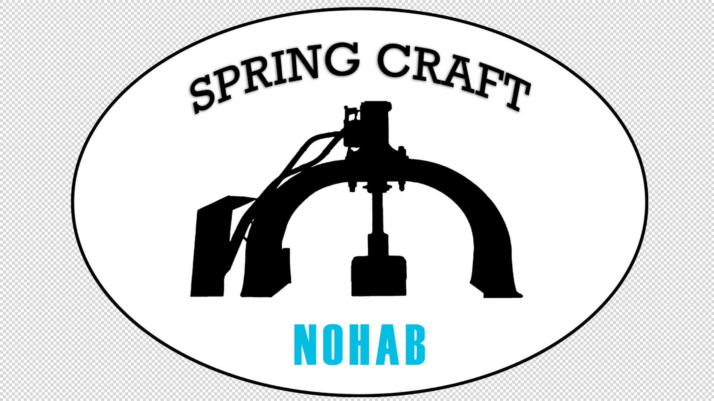 En stiliserad maskin med texten Spring Craft