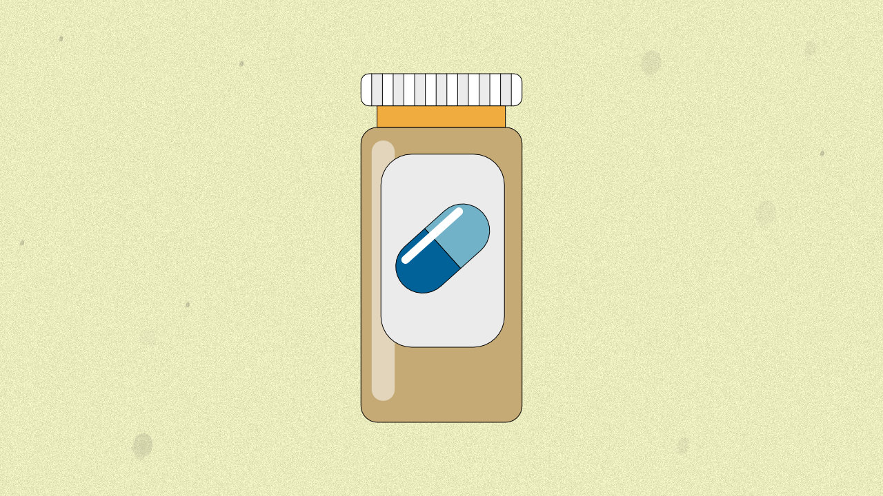 Bild på pillerburk. 